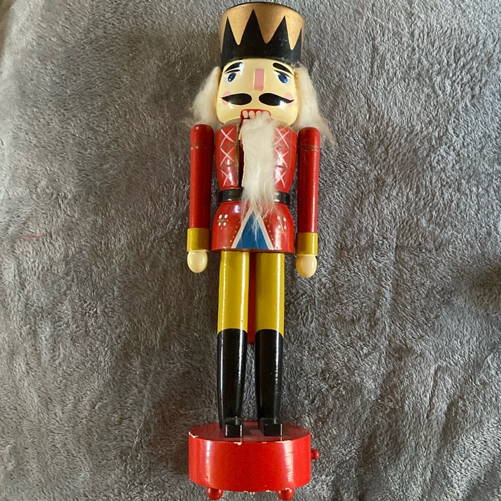 🌰🎄 Vintage Wooden Music Box Nutcracker Solider🎄🌰